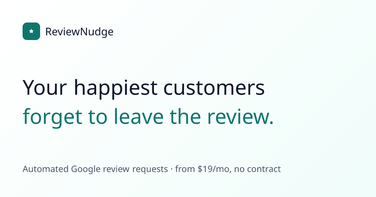 ReviewNudge: automated Google review requests